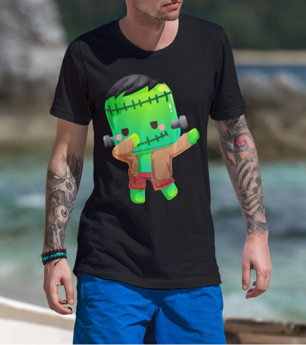 Cute Cartoon Dabbing Frankenstein Monster T-Shirt