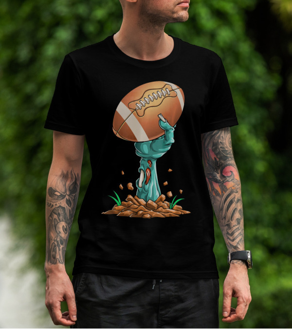 Zombie Hands Rising With Football Victory T-Shirt