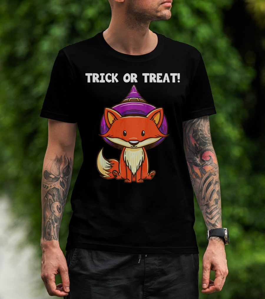 Trick Or Treat Witch Fox Halloween T-Shirt