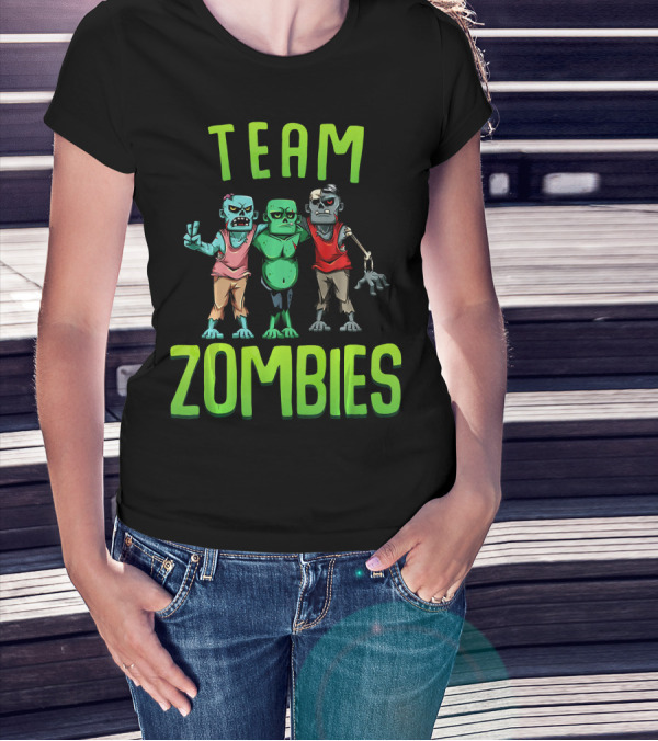 Team Zombies Matching Halloween Zombie Characters T-Shirt