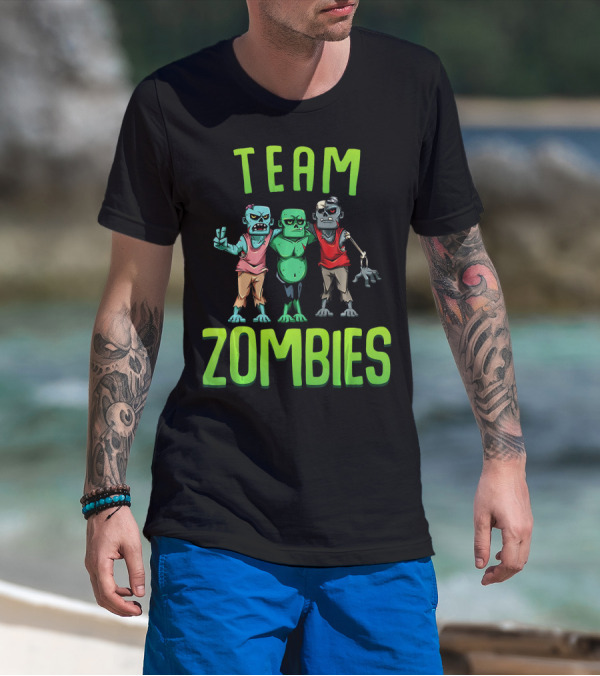 Team Zombies Matching Halloween Zombie Characters T-Shirt