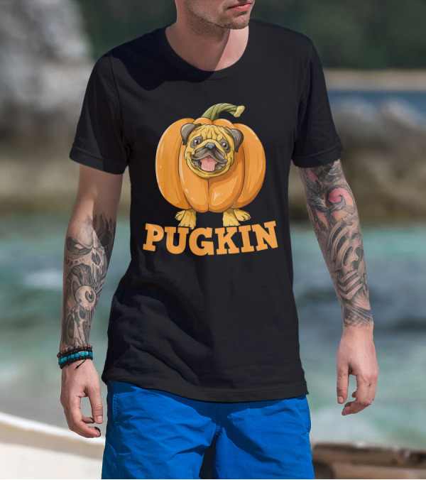 Pugkin Halloween Pug Pumpkin For Pug Lovers T-Shirt