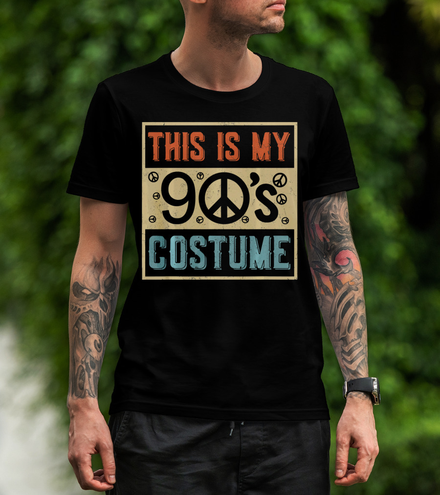 This Is My 90s Costume Peace Sign Halloween 1990 T-Shirt