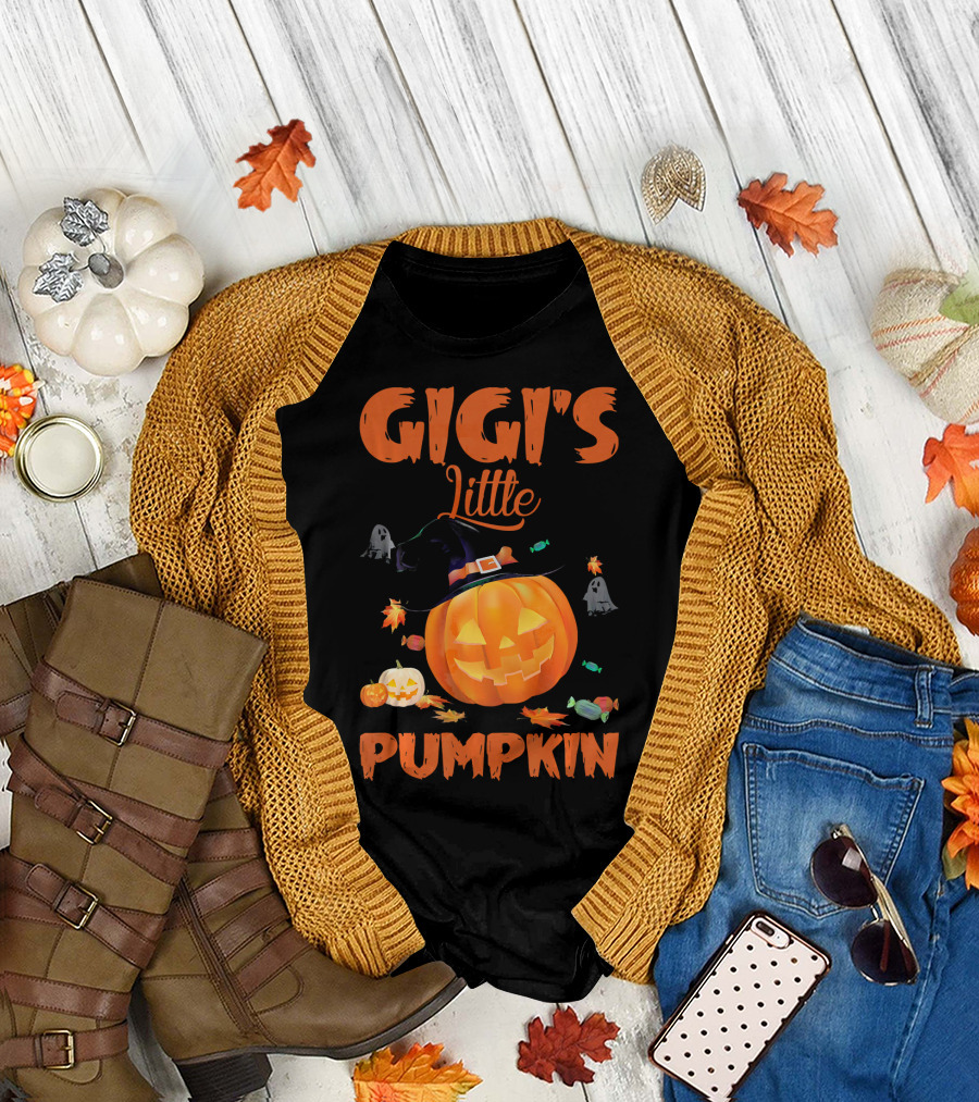Gigi's Little Pumpkin Halloween Ghosts Candy Jack-O'-Lantern T-Shirt