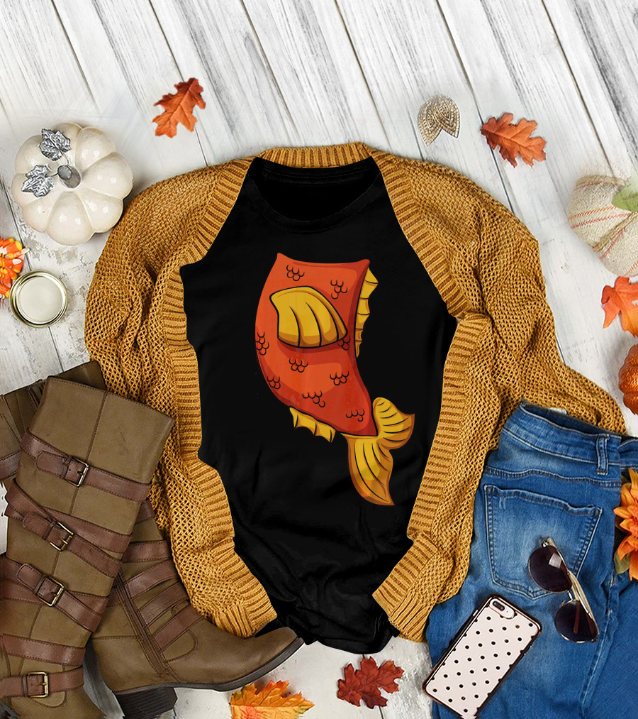 Fish Costume for Halloween Goldfish Tail T-Shirt