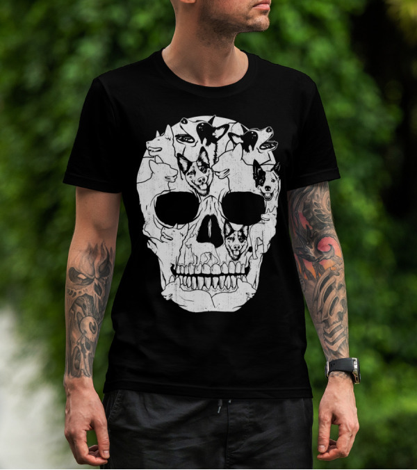 Australian Cattle Dog Skull Halloween Co Canine T-Shirt