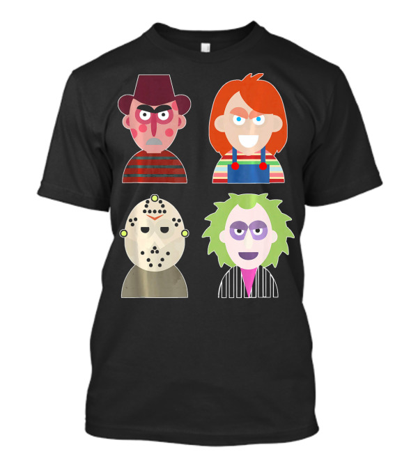 Freddy Krueger Chucky Jason Voorhees Beetlejuice Horror Movie Icons T-Shirt