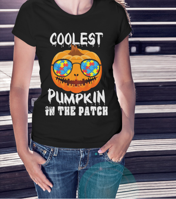 Coolest Pumpkin In The Patch Puzzle Sunglasses T-Shirt
