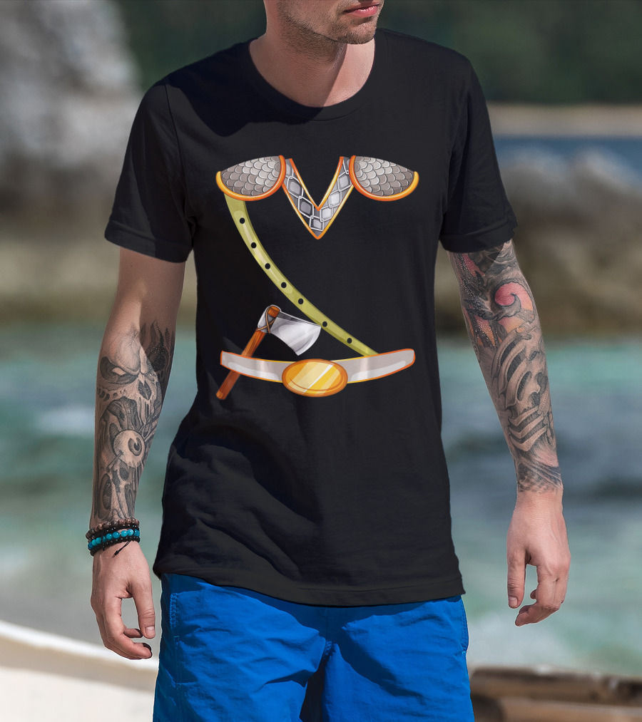 Viking Costume Norse Axe And Armor Halloween Idea T-Shirt