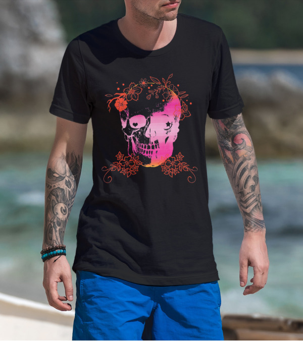 Flower Skull Halloween Dia De Los Muertos Floral T-Shirt