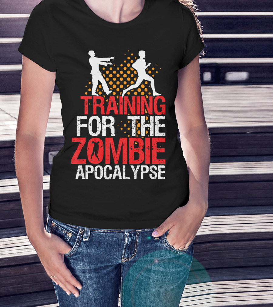 Training For The Zombie Apocalypse Marathon Running Humor T-Shirt
