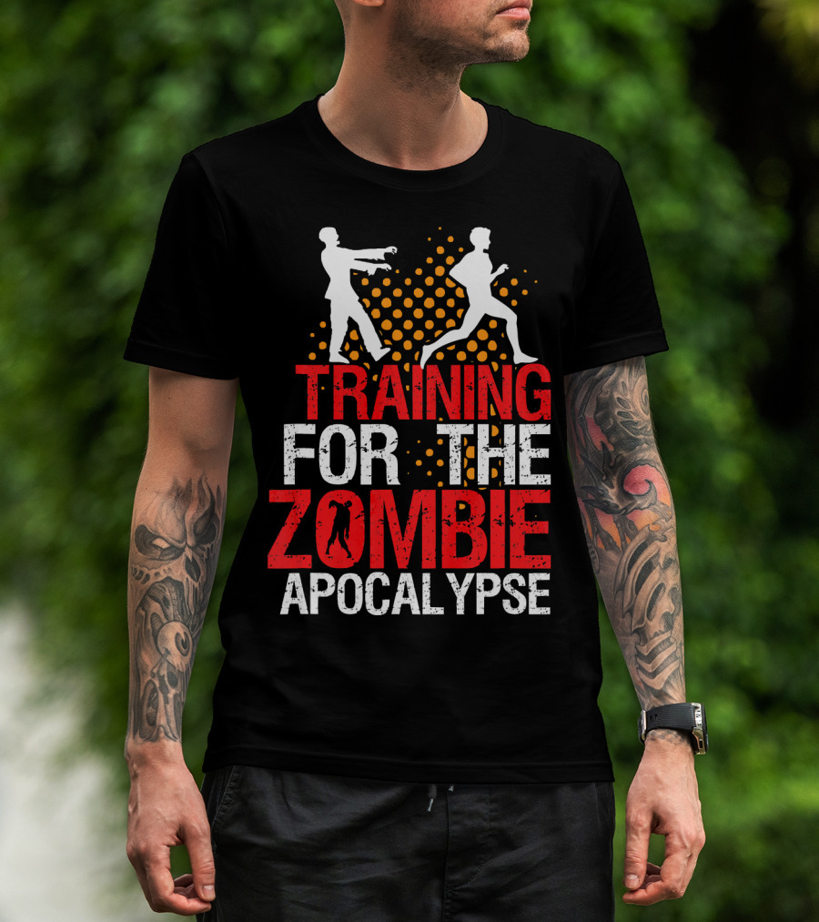 Training For The Zombie Apocalypse Marathon Running Humor T-Shirt