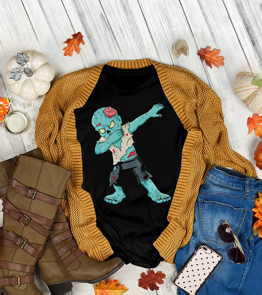Dabbing Zombie Kid with Exposed Brain T-Shirt