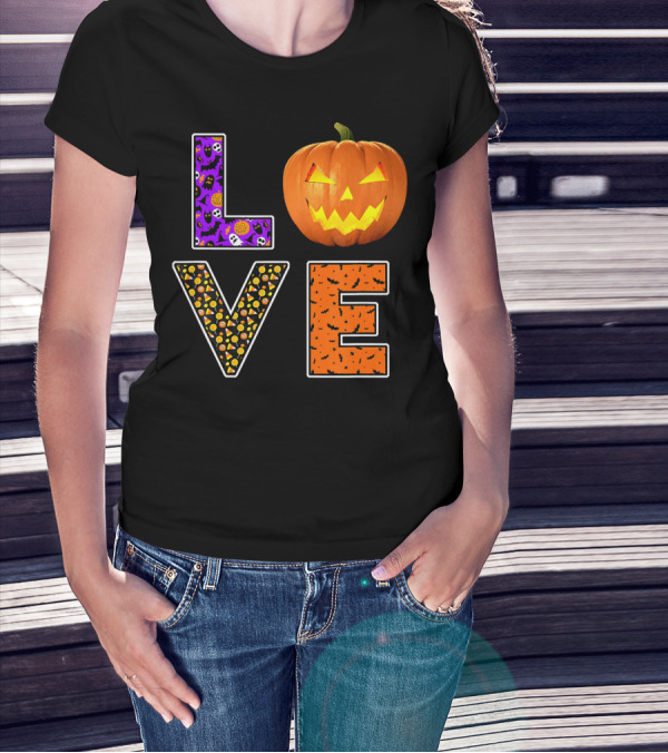 Halloween Trick Treat Love Pumpkin Pat T-Shirt