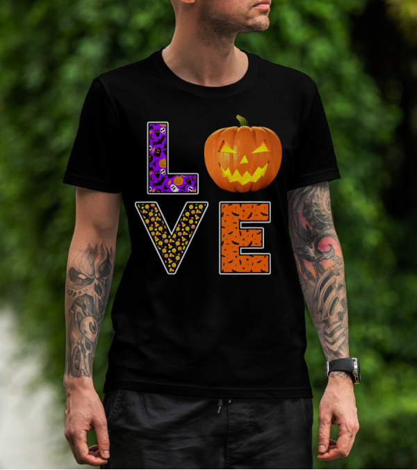 Halloween Trick Treat Love Pumpkin Pat T-Shirt