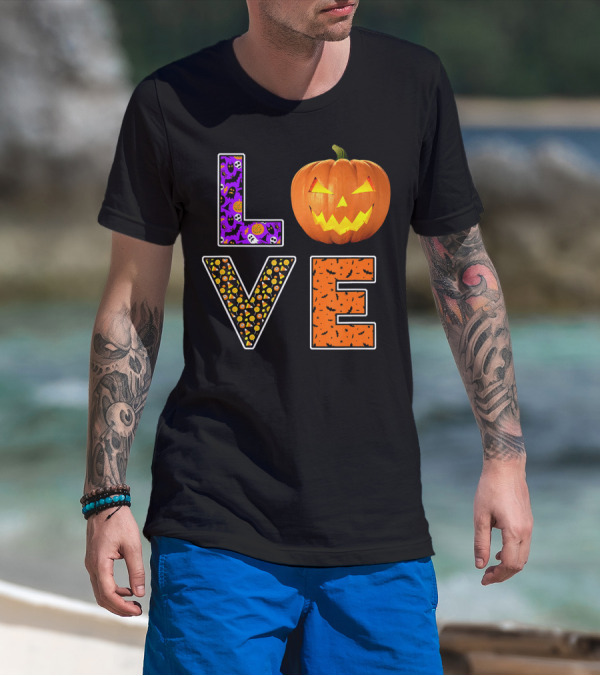 Halloween Trick Treat Love Pumpkin Pat T-Shirt