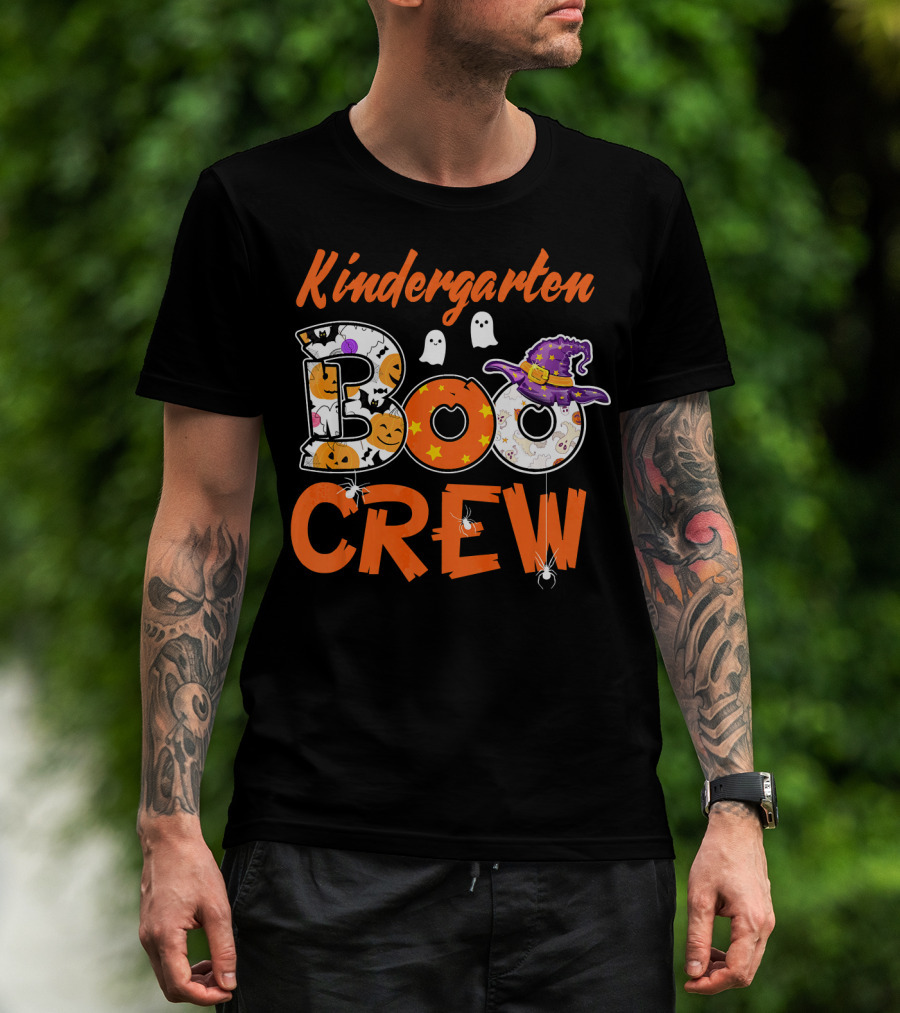 Kindergarten Boo Crew Halloween Party Kids Teacher T-Shirt