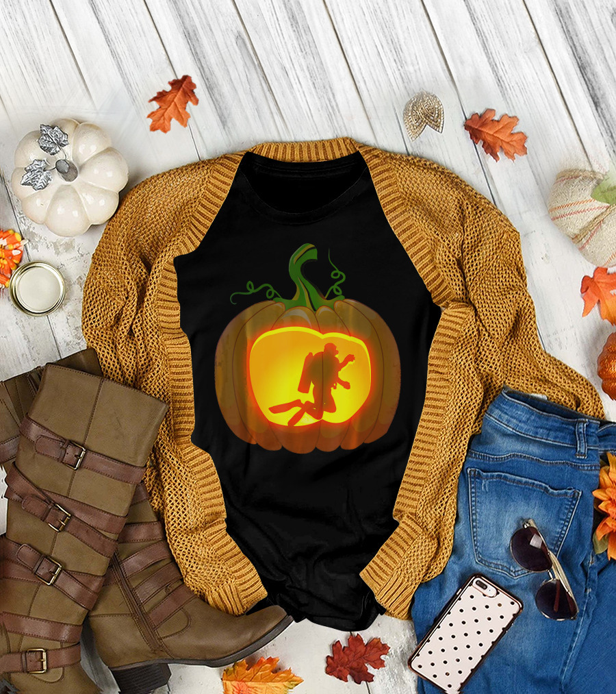Scuba Diving Pumpkin Carving T-Shirt