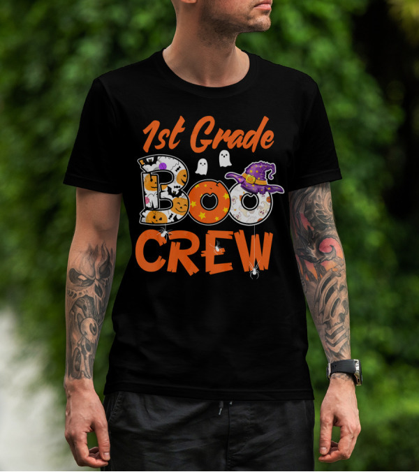 1st Grade Boo Crew Halloween Teacher Kids T-Shirt