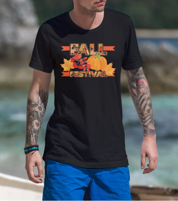 Fall Festival Autumn Leaves Pumpkin T-Shirt