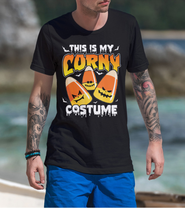 This Is My Corny Costume Candy Corn Halloween Bats T-Shirt