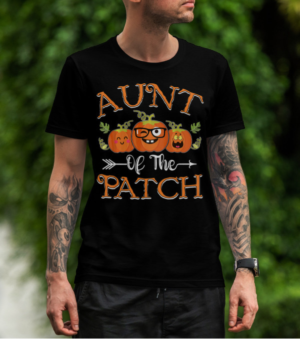 Aunt Of The Pumpkin Patch Cute Cartoon Pumpkins T-Shirt