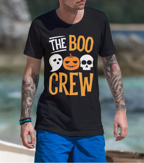 The Boo Crew Ghost Pumpkin Skull Halloween T-Shirt