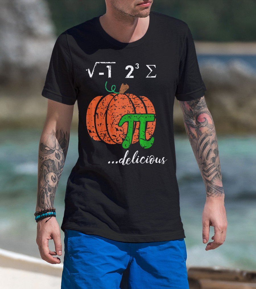 I Ate Some Pumpkin Pi Pie Math Teacher Delicious π 23 Sigma Cube Root Holiday Teacher T-Shirt
