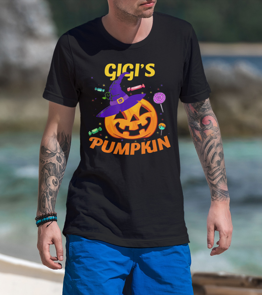 Gigi's Pumpkin Halloween Candy Witch Hat Toddler T-Shirt