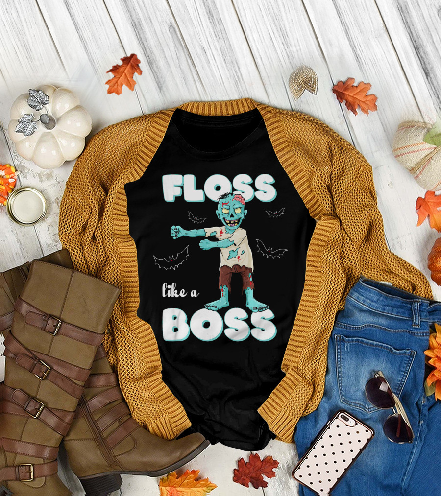 Floss Like A Boss Zombie Dancing with Bats T-Shirt