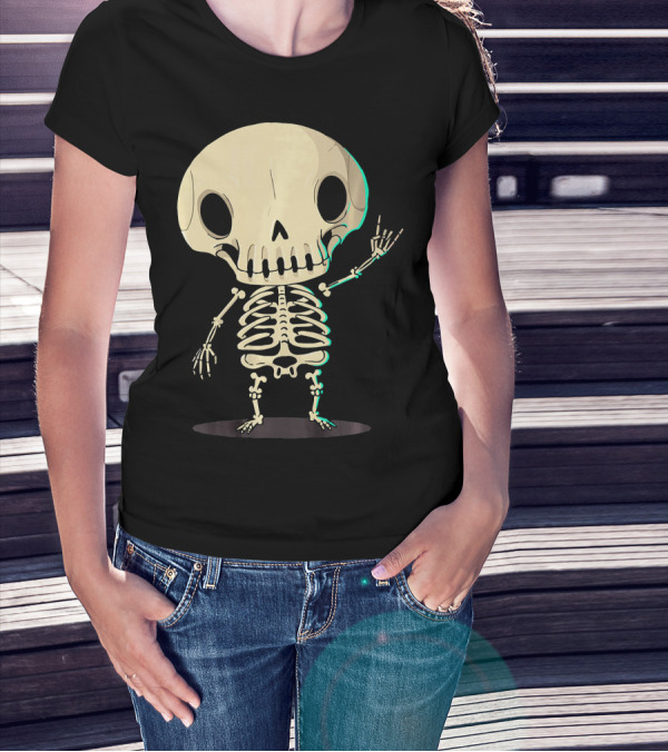 SKELETON Halloween Costume Rib Cute Skull Bones T-Shirt