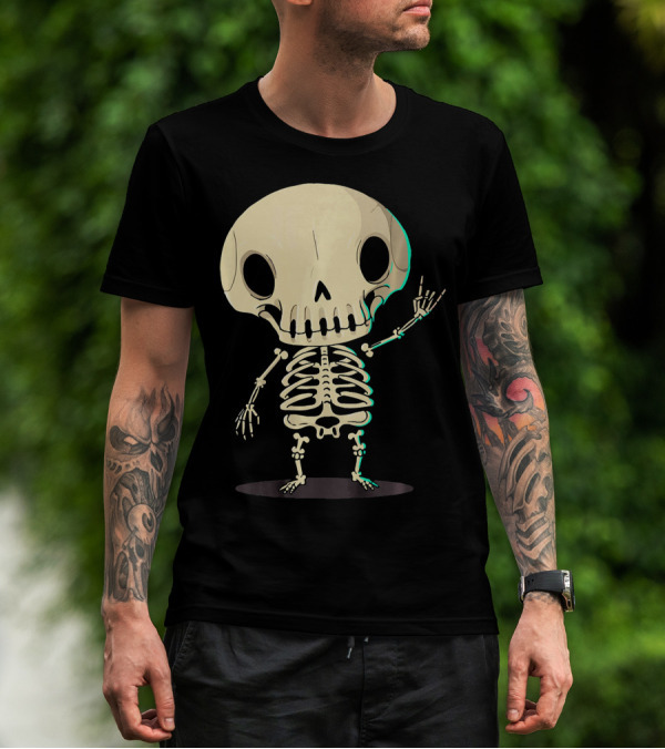 SKELETON Halloween Costume Rib Cute Skull Bones T-Shirt