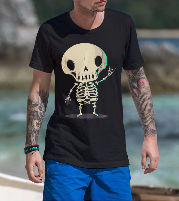 SKELETON Halloween Costume Rib Cute Skull Bones T-Shirt