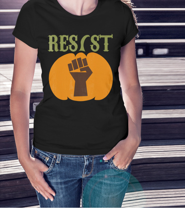 Resist Halloween Pumpkin Fist Political T-Shirt