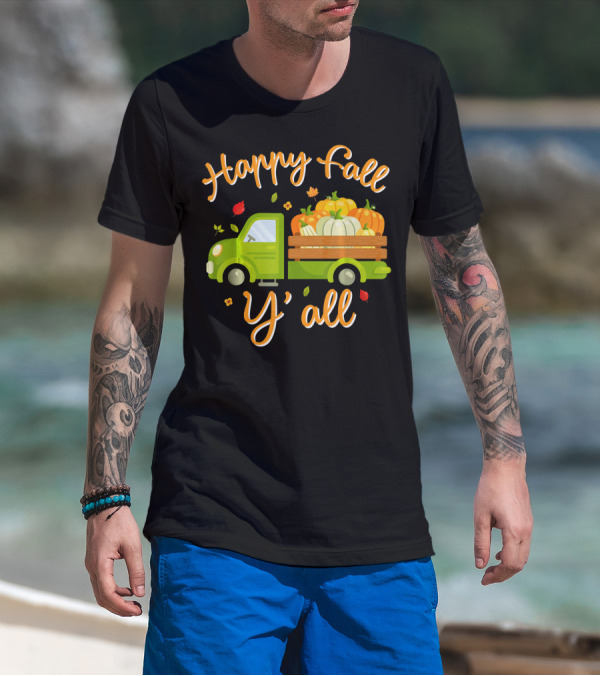 Happy Fall Y'all Pumpkin Truck Costume T-Shirt