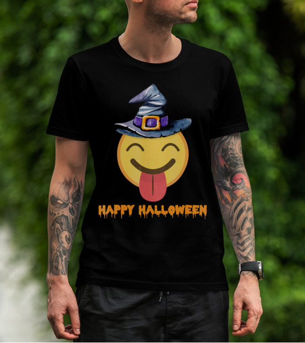 Happy Halloween Witch Hat Emoji T-Shirt