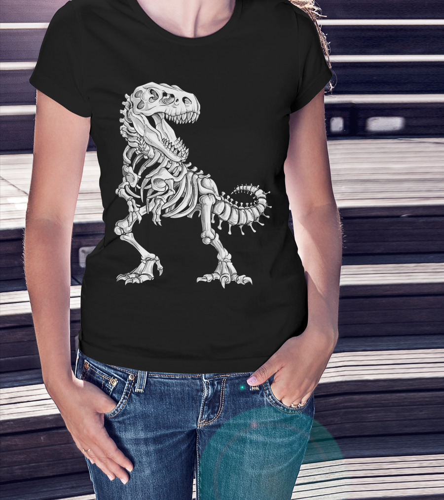 Halloween Dinosaur Skeleton T-Shirt