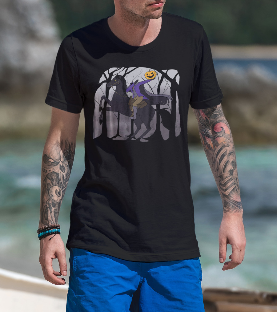 Dabbing Headless Horseman Halloween Pumpkin Jack-O-Lantern Rider T-Shirt