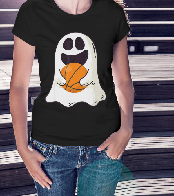Ghost Basketball Halloween Spirit Dribble T-Shirt