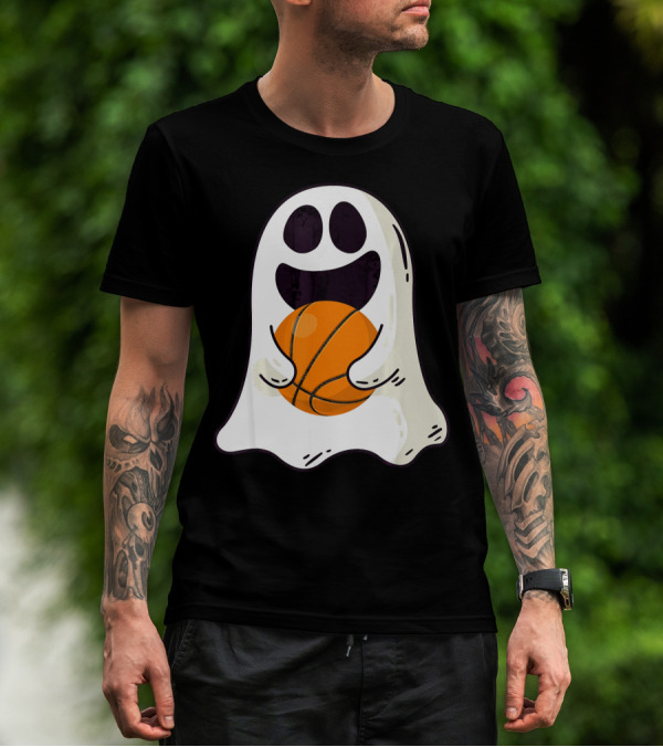 Ghost Basketball Halloween Spirit Dribble T-Shirt
