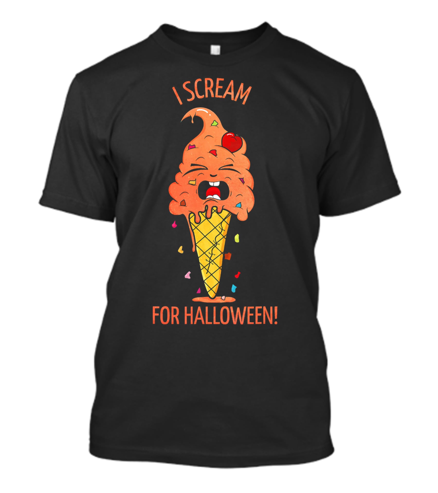 I Scream For Halloween Ice Cream Cone Monster Fun T-Shirt