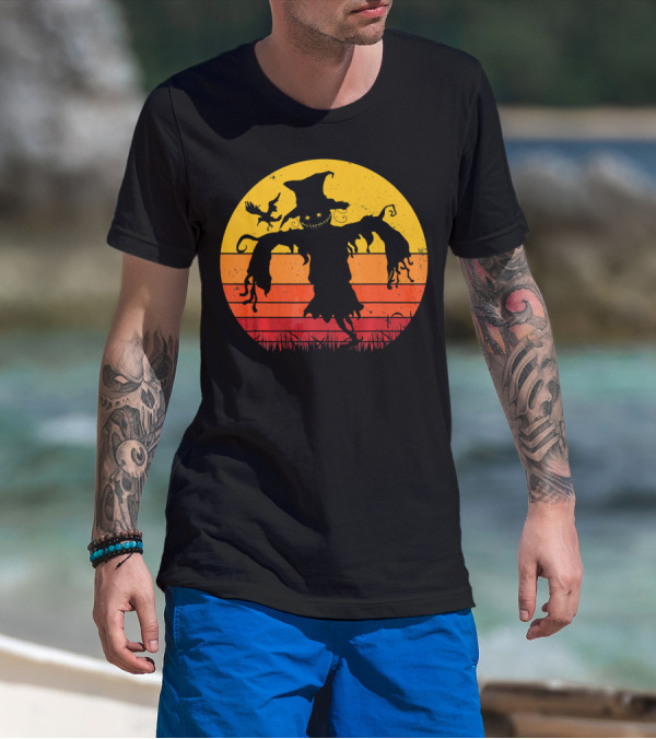 Vintage Scarecrow Retro Sunset T-Shirt