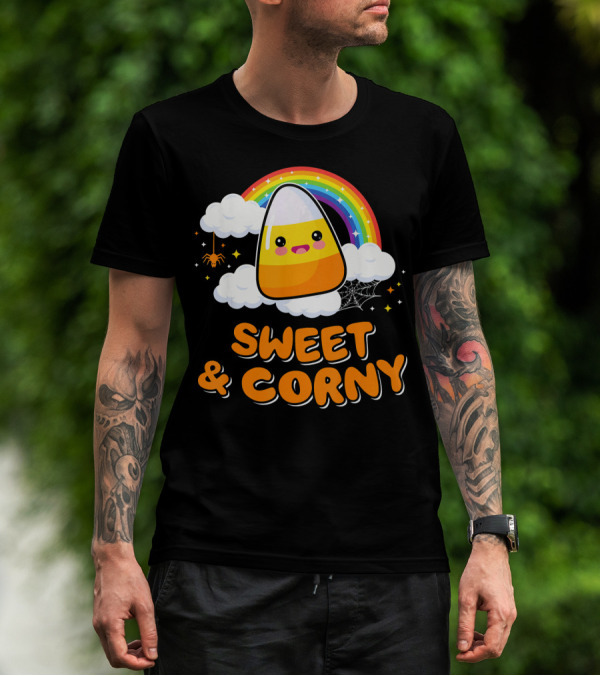 Sweet And Corny Cute Candy Corn Kawaii Halloween T-Shirt