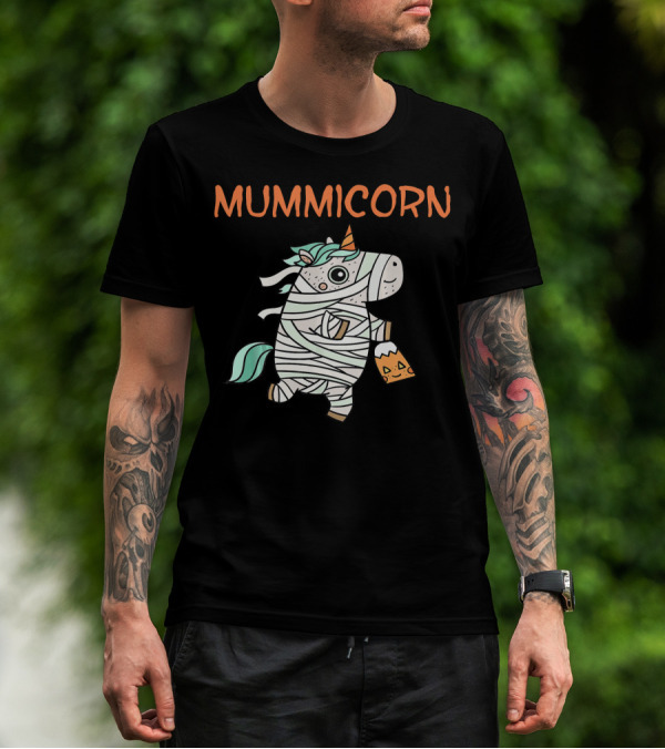 Mummicorn Funny Unicorn Mummy Halloween Candy Bag T-Shirt