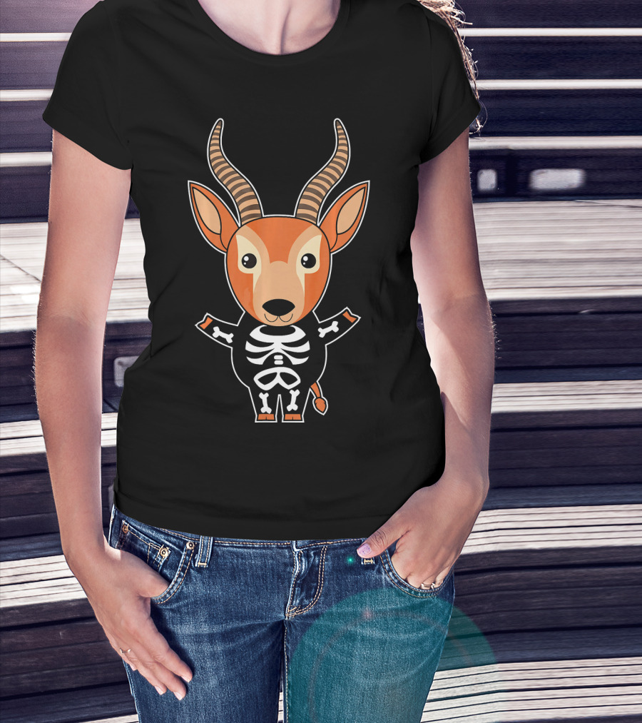 Antelope Skeleton Xray Costume Cute Easy Halloween T-Shirt