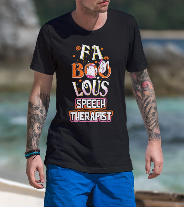 FA BOO Lous Speech Therapist Cute Ghosts T-Shirt