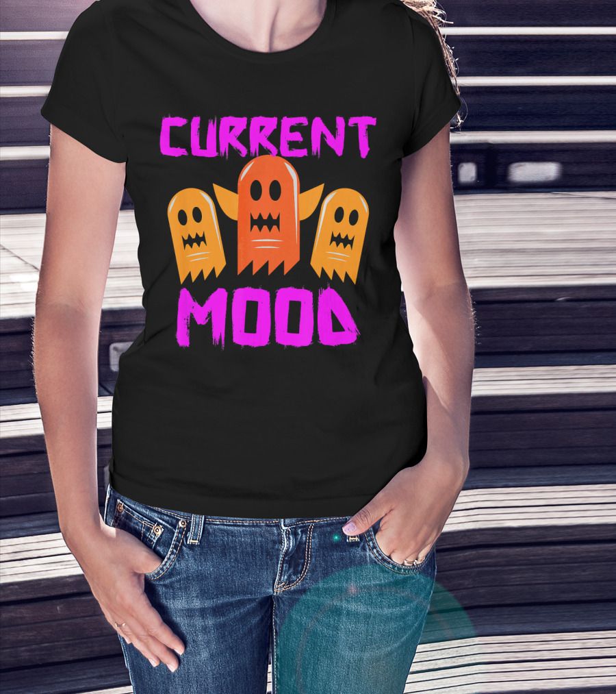 Halloween Current Mood Funny Ghouls Ghost Trio T-Shirt