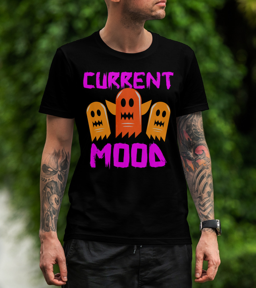 Halloween Current Mood Funny Ghouls Ghost Trio T-Shirt