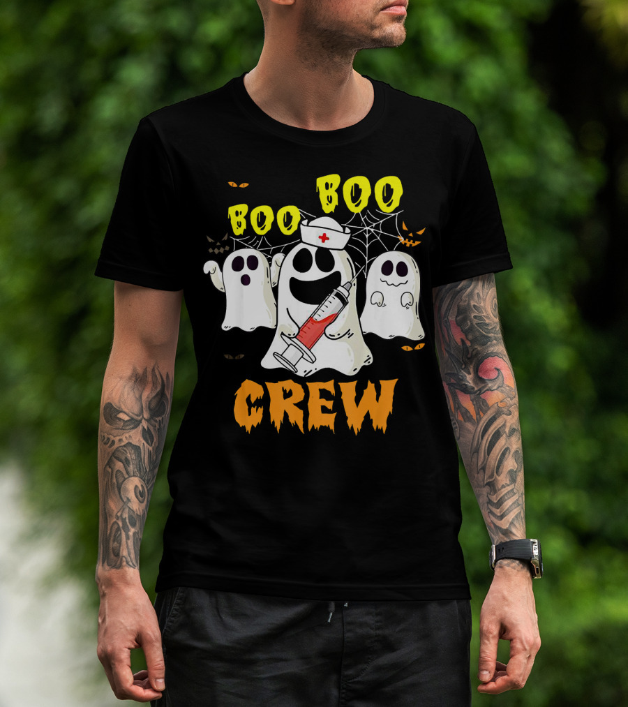Boo Boo Ghost Nurse Crew Halloween Spooky Nurse Team T-Shirt
