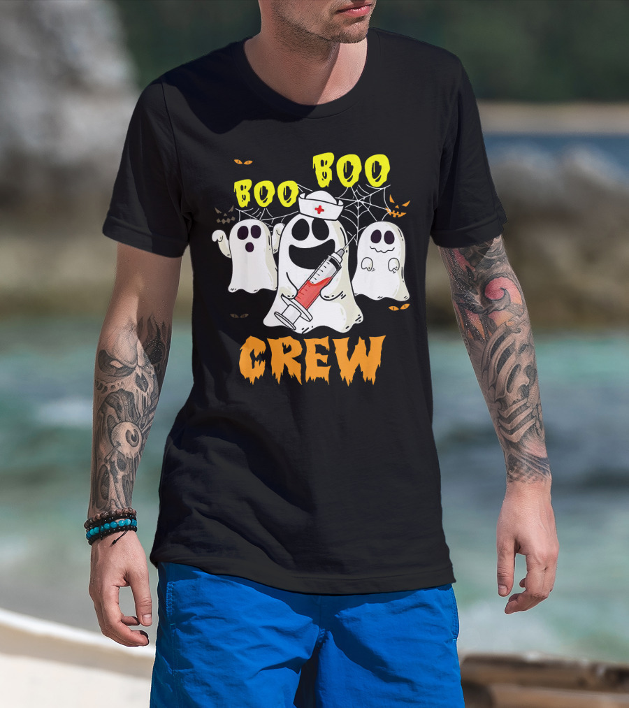 Boo Boo Ghost Nurse Crew Halloween Spooky Nurse Team T-Shirt